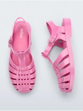 LIKE NEW Melissa Possession Sandal Gloss Pink Women's 7 Jelly Fisherman Sandal